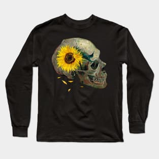 Skull with sunflowers - Van Gogh Long Sleeve T-Shirt